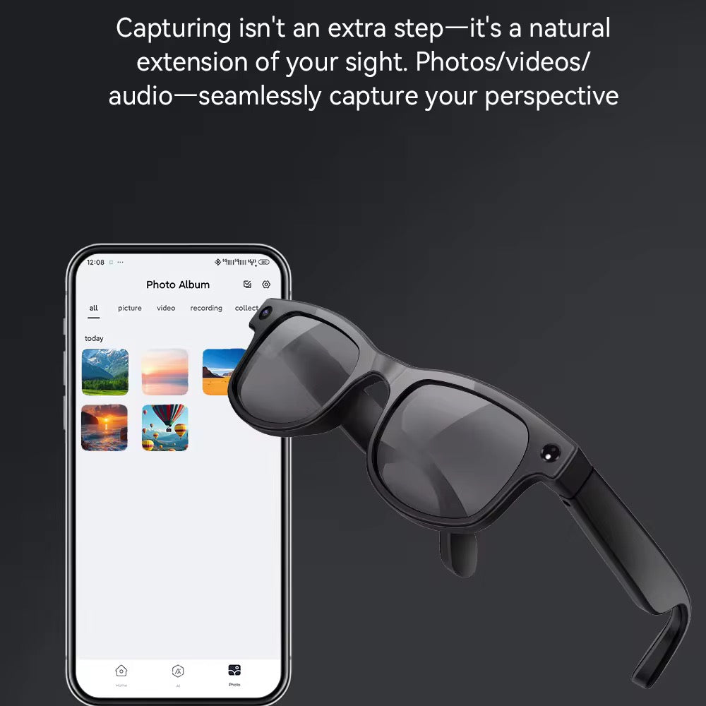 Zapzi a1 ai smartglasses  powered by ai, 8mp camera, 1200p 30fps video recording, wifi