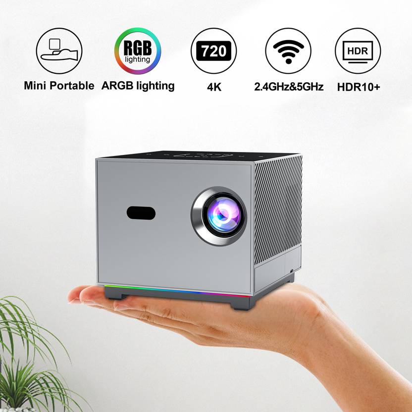 Zapzi xnano x3 projector, android 10, 4k compatible, wifi, screen mirroring, full hd 1080p, led home theatre with voice remote
