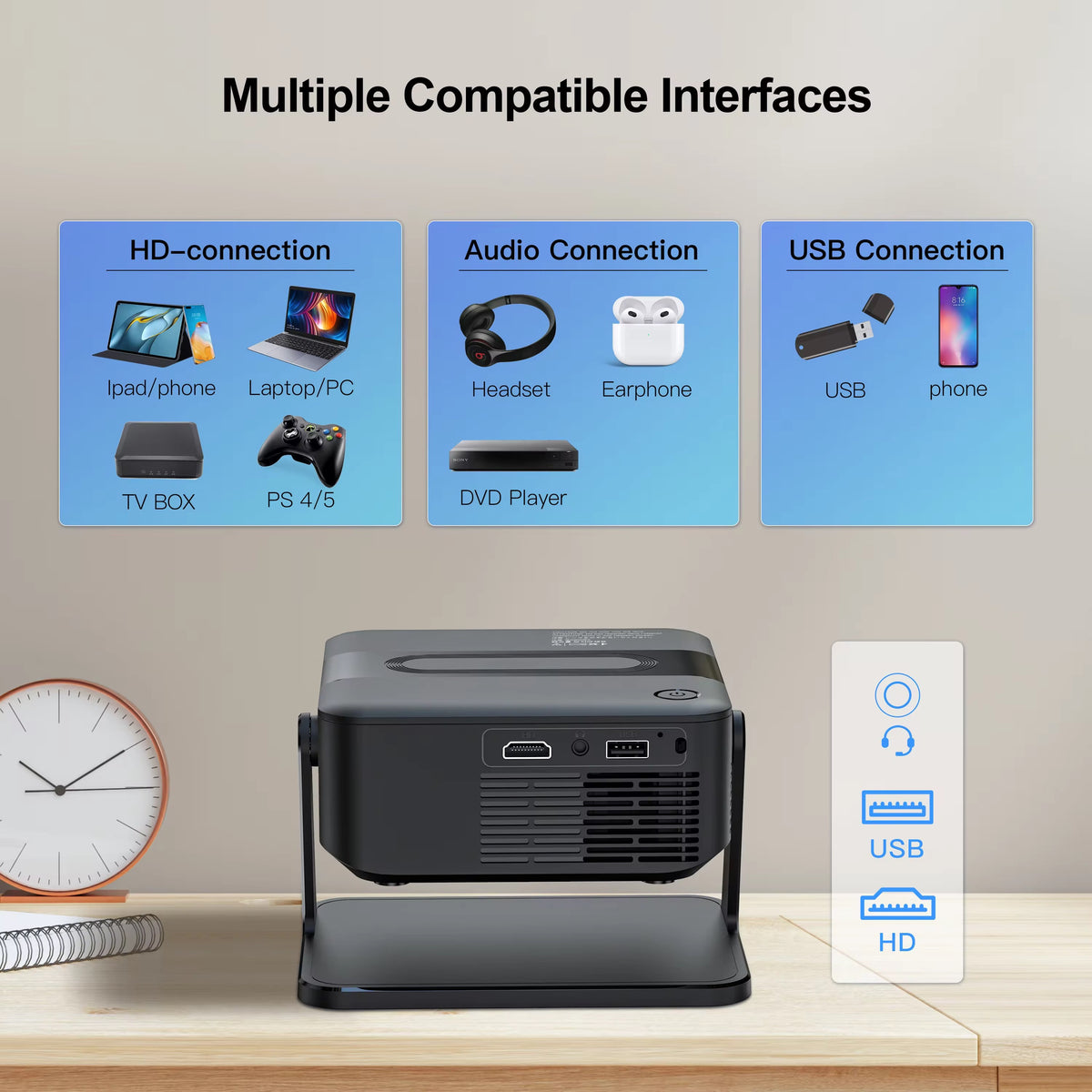 Zapzi nexora smart projector | mini portable home cinema